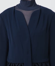 RBJAX15390 HIROKO BIS(ヒロコ ビス) 【洗える】ベロア刺繍レースデザインジャケット ネイビー