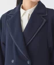 RBJDD02450 HIROKO BIS(ヒロコ ビス) 無地×ストライプレイヤード風ジャケット ネイビー