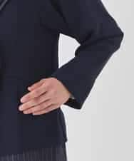 RBJDD02450 HIROKO BIS(ヒロコ ビス) 無地×ストライプレイヤード風ジャケット ネイビー