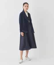 RBJDD02450 HIROKO BIS(ヒロコ ビス) 無地×ストライプレイヤード風ジャケット ネイビー