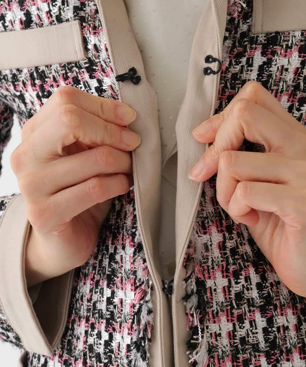 RBJDS15590 HIROKO BIS(ヒロコ ビス) ファンシーツイードジャケット ピンク