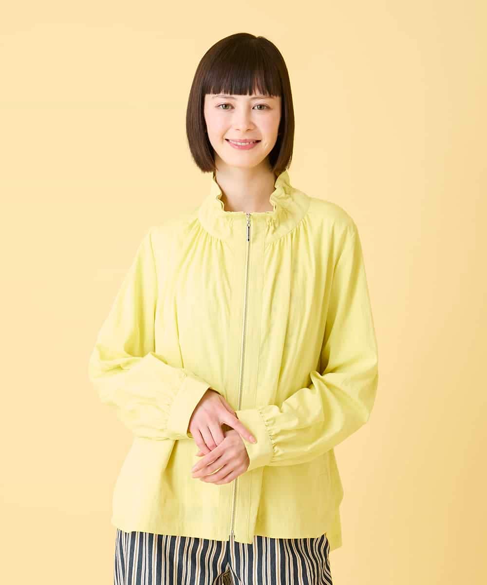 RBJED01390 HIROKO BIS(ヒロコ ビス) ナチュラルワッシャーギャザーライトブルゾン ライトイエロー