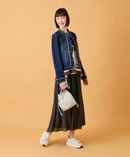 RBJED10330 HIROKO BIS(ヒロコ ビス) ピンタックデニムジャケット /洗濯機で洗える ネイビー