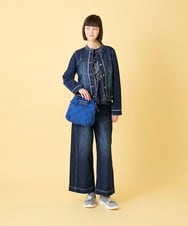 RBJED10330 HIROKO BIS(ヒロコ ビス) ピンタックデニムジャケット /洗濯機で洗える ネイビー