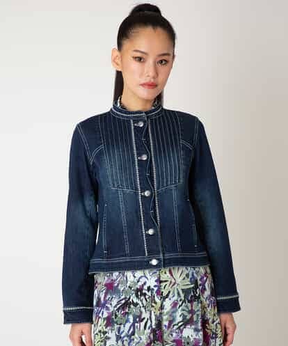 RBJED10330 HIROKO BIS 【先行予約】ピンタックデニムジャケット