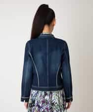 RBJED10330 HIROKO BIS(ヒロコ ビス) 【先行予約】ピンタックデニムジャケット ネイビー