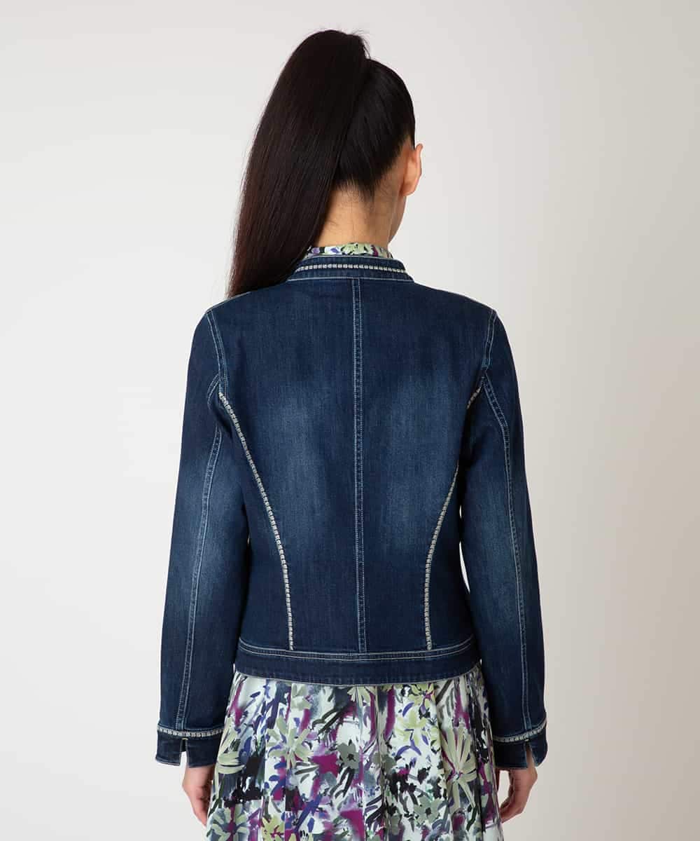 RBJED10330 HIROKO BIS(ヒロコ ビス) 【先行予約】ピンタックデニムジャケット ネイビー