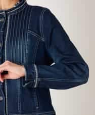 RBJED10330 HIROKO BIS(ヒロコ ビス) 【先行予約】ピンタックデニムジャケット ネイビー