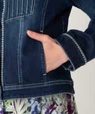 RBJED10330 HIROKO BIS(ヒロコ ビス) 【先行予約】ピンタックデニムジャケット ネイビー