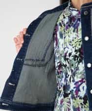 RBJED10330 HIROKO BIS(ヒロコ ビス) 【先行予約】ピンタックデニムジャケット ネイビー