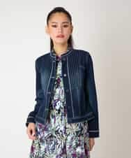 RBJED10330 HIROKO BIS(ヒロコ ビス) 【先行予約】ピンタックデニムジャケット ネイビー