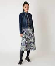 RBJED10330 HIROKO BIS(ヒロコ ビス) 【先行予約】ピンタックデニムジャケット ネイビー