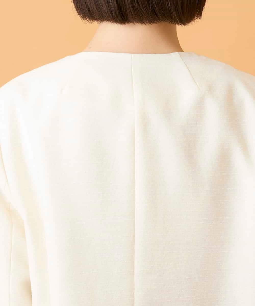 RBJED45390 HIROKO BIS(ヒロコ ビス) ジャカードノーカラージャケット アイボリー
