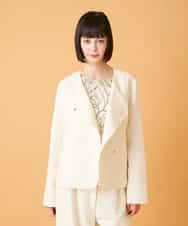 RBJED45390 HIROKO BIS(ヒロコ ビス) ジャカードノーカラージャケット アイボリー