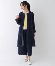 RBJES10290 HIROKO BIS(ヒロコ ビス) 【洗える】ノーカラーコート ネイビー