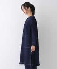 RBJES10290 HIROKO BIS(ヒロコ ビス) 【洗える】ノーカラーコート ネイビー