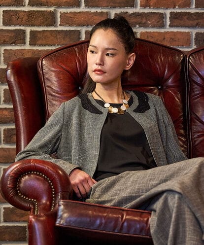 RBJFD01360 HIROKO BIS ツイーディーメッシュコンパクトジャケット /洗える