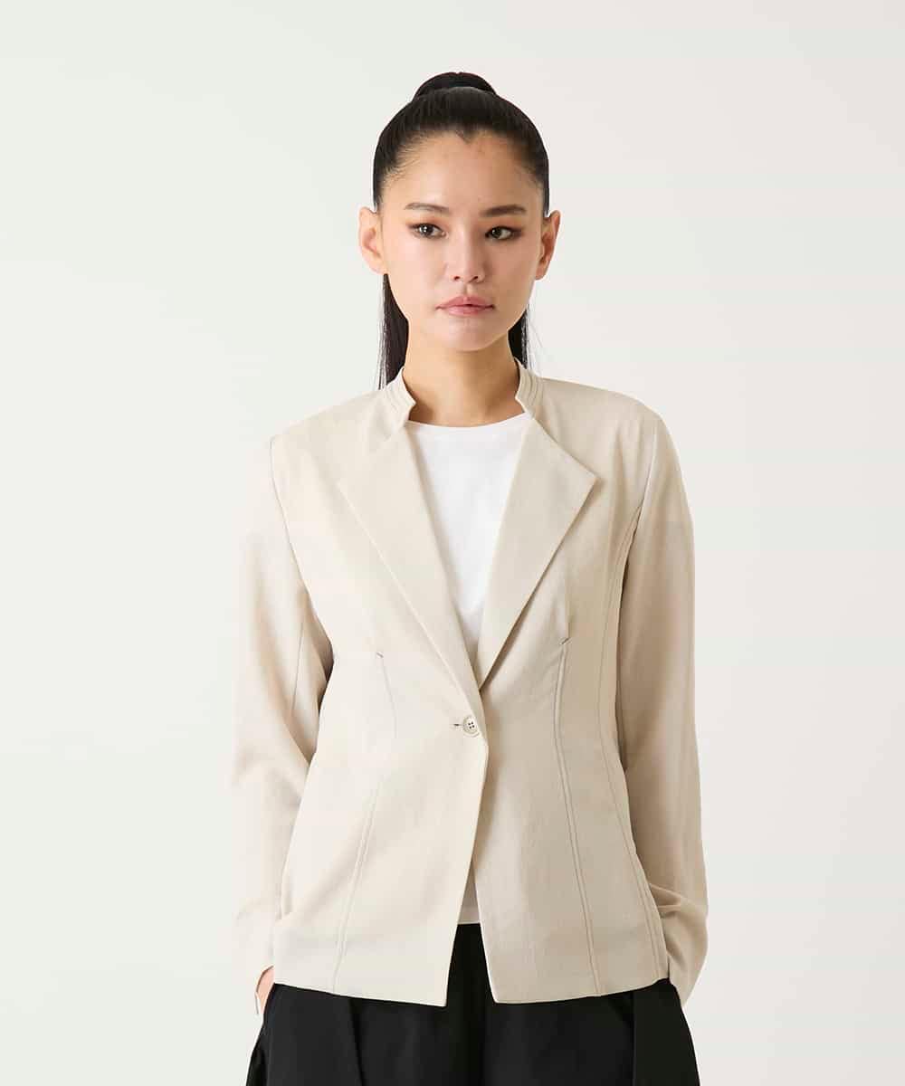 RBJFD10330 HIROKO BIS(ヒロコ ビス) 切り替えステッチデザインジャケット ベージュ