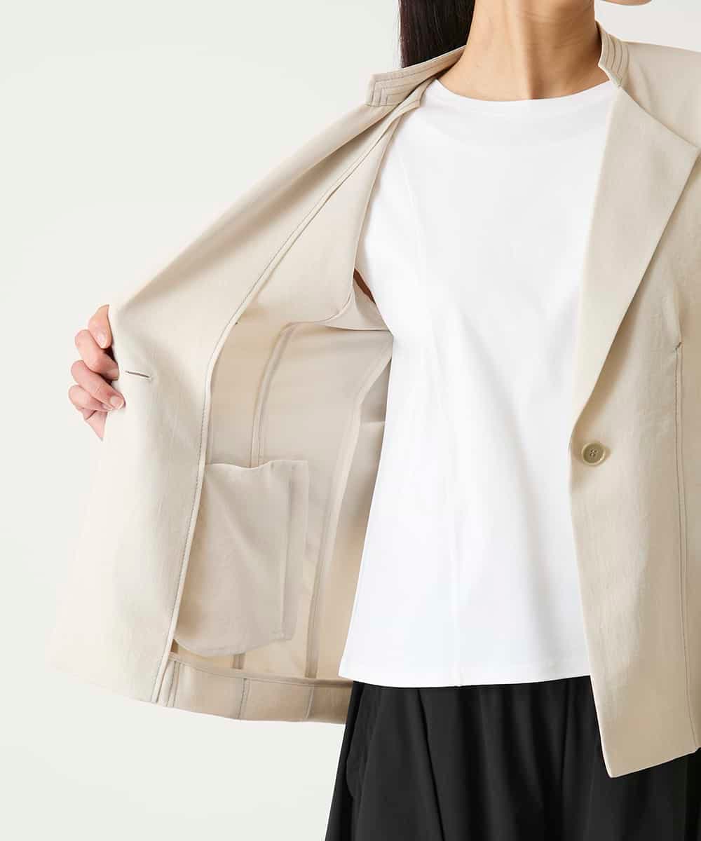 RBJFD10330 HIROKO BIS(ヒロコ ビス) 切り替えステッチデザインジャケット ベージュ