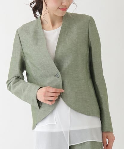 RBJFT40330 HIROKO BIS ノーカラーラウンドカットジャケット