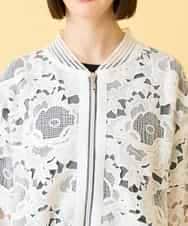 RBJGE05360 HIROKO BIS(ヒロコ ビス) 【先行予約】フラワーレースデザインブルゾン ホワイト