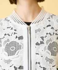 RBJGE05360 HIROKO BIS(ヒロコ ビス) 【先行予約】フラワーレースデザインブルゾン ホワイト