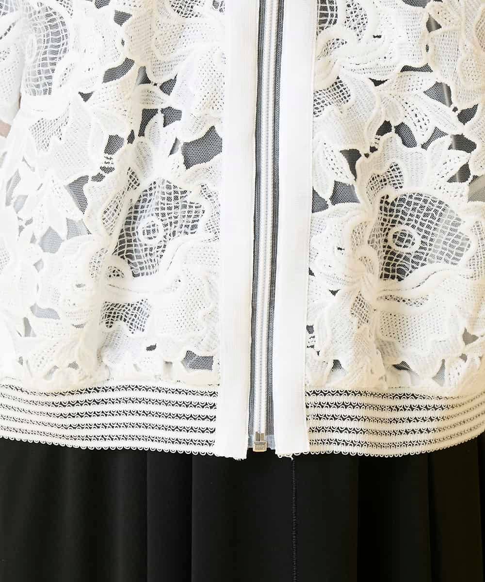 RBJGE05360 HIROKO BIS(ヒロコ ビス) 【先行予約】フラワーレースデザインブルゾン ホワイト