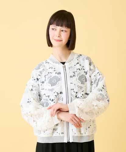 RBJGE05360 HIROKO BIS 【先行予約】フラワーレースデザインブルゾン