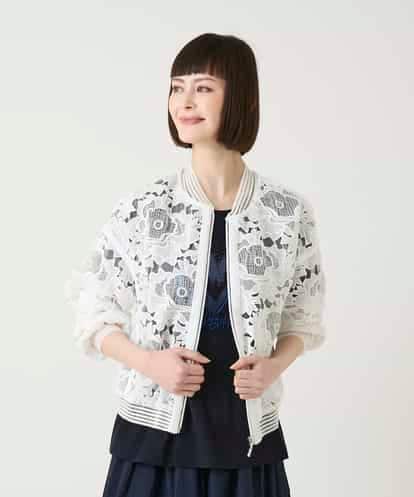 RBJGE05360 HIROKO BIS フラワーレースデザインブルゾン