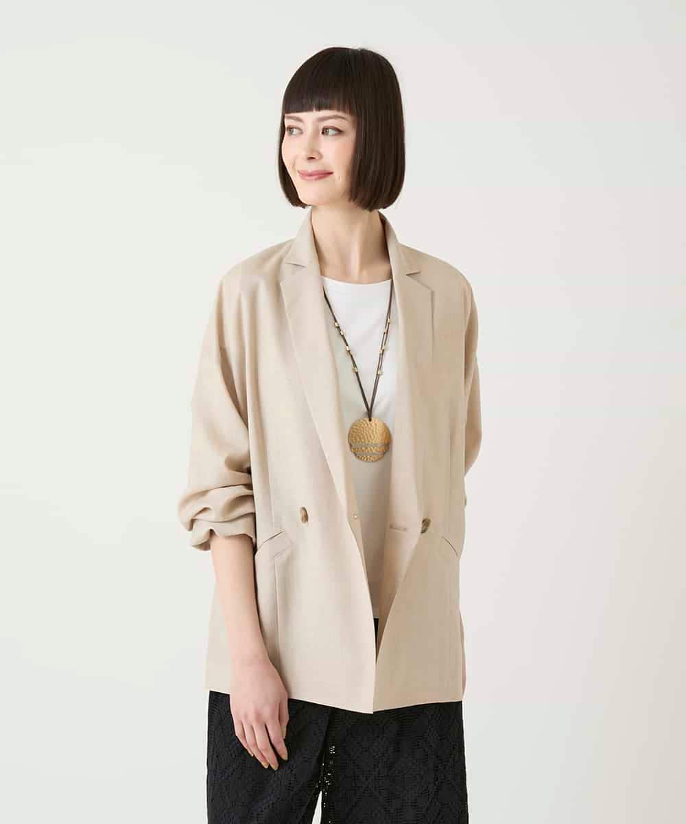 RBJGE10330 HIROKO BIS(ヒロコ ビス) リネンライクジャケット ベージュ