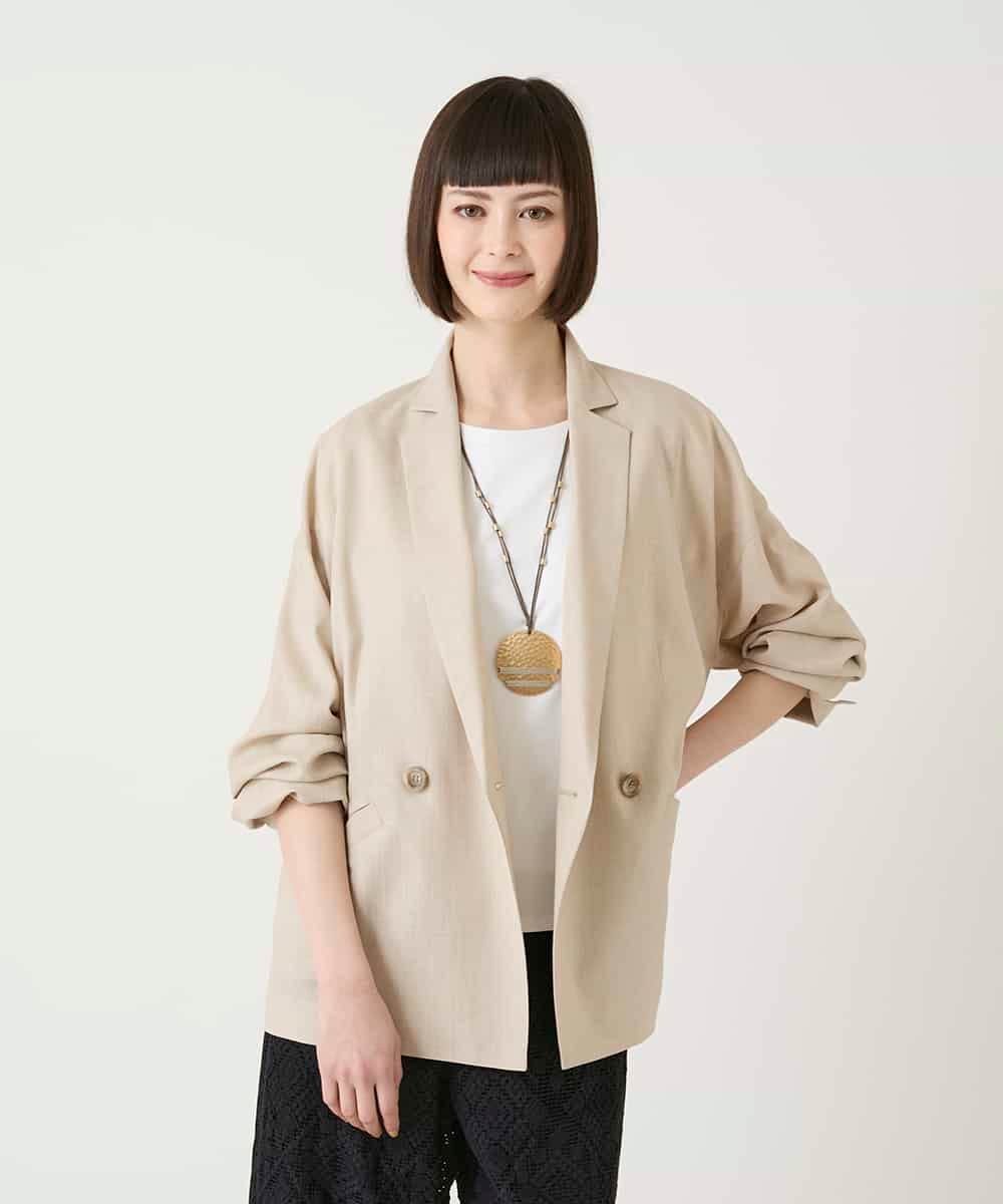 RBJGE10330 HIROKO BIS(ヒロコ ビス) リネンライクジャケット ベージュ