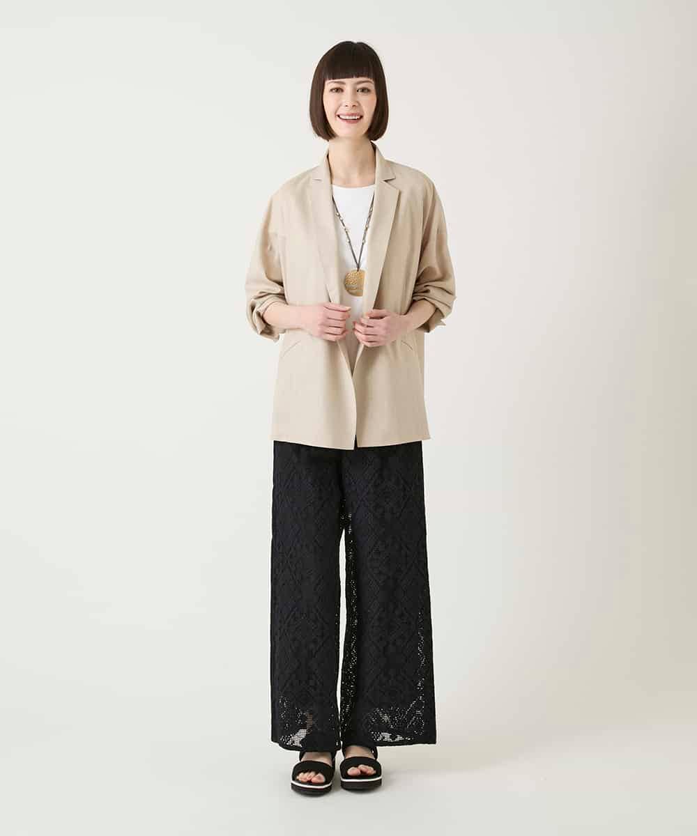 RBJGE10330 HIROKO BIS(ヒロコ ビス) リネンライクジャケット ベージュ