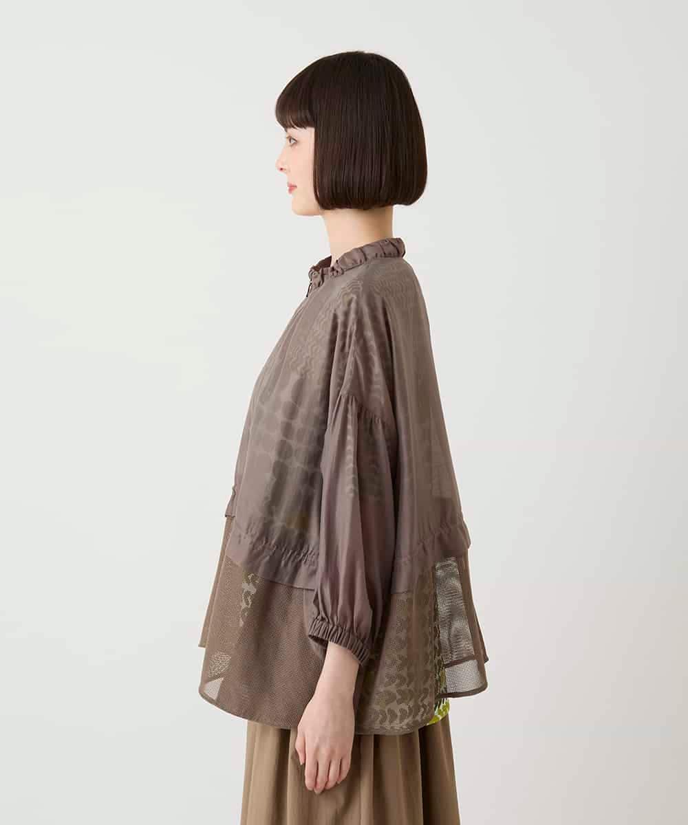 RBJIE01290 HIROKO BIS(ヒロコ ビス) メッシュアクセントジップアップブルゾン ブラウン
