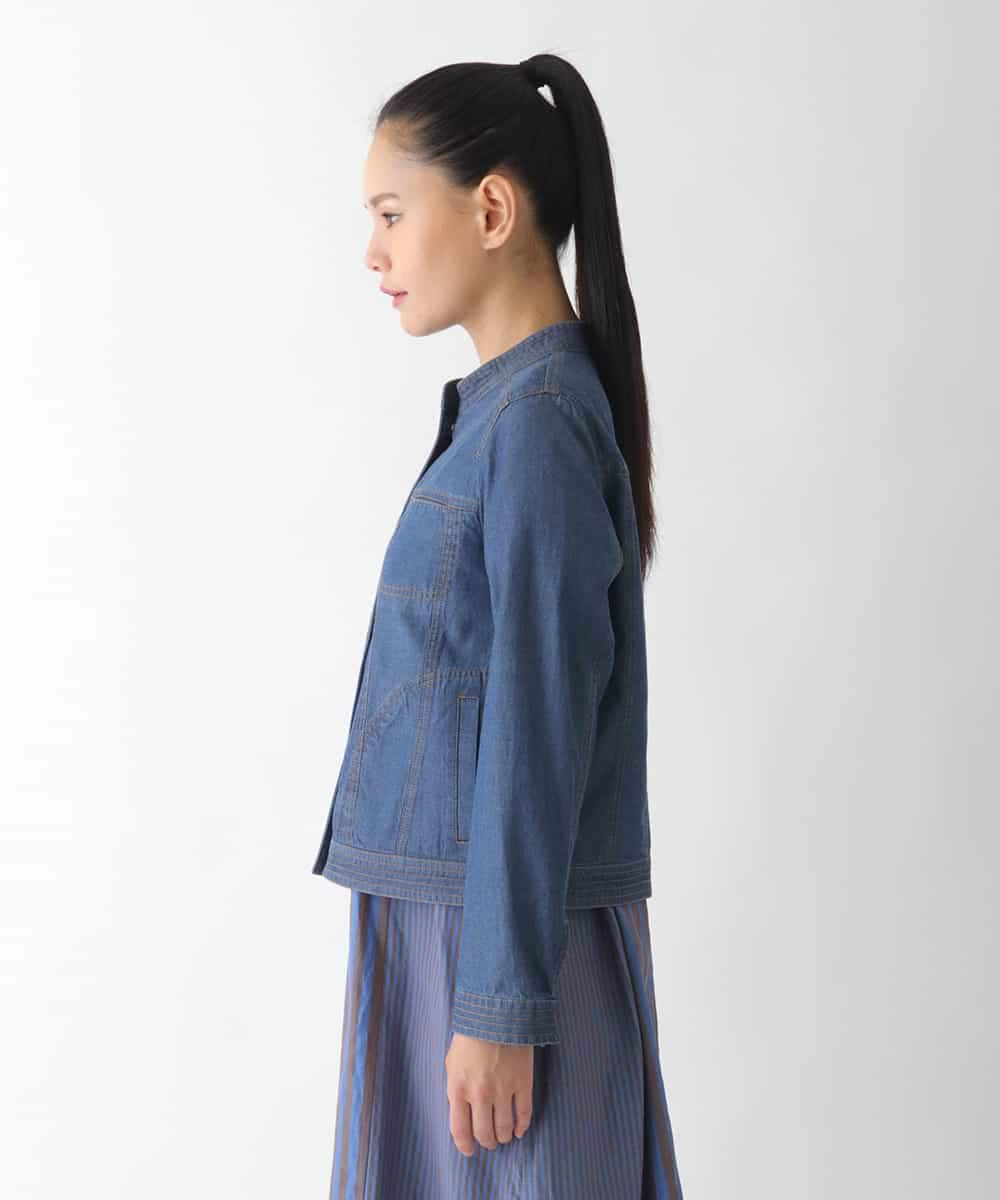 RBJJB01290 HIROKO BIS(ヒロコ ビス) ステッチポイントデニムジャケット ネイビー
