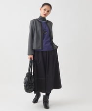 RBKAD10190 HIROKO BIS(ヒロコ ビス) 配色アクセントハイネックインナープルオーバー グリーン