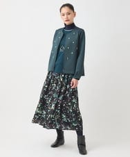 RBKAD10190 HIROKO BIS(ヒロコ ビス) 配色アクセントハイネックインナープルオーバー グリーン