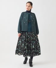 RBKAD10190 HIROKO BIS(ヒロコ ビス) 配色アクセントハイネックインナープルオーバー グリーン