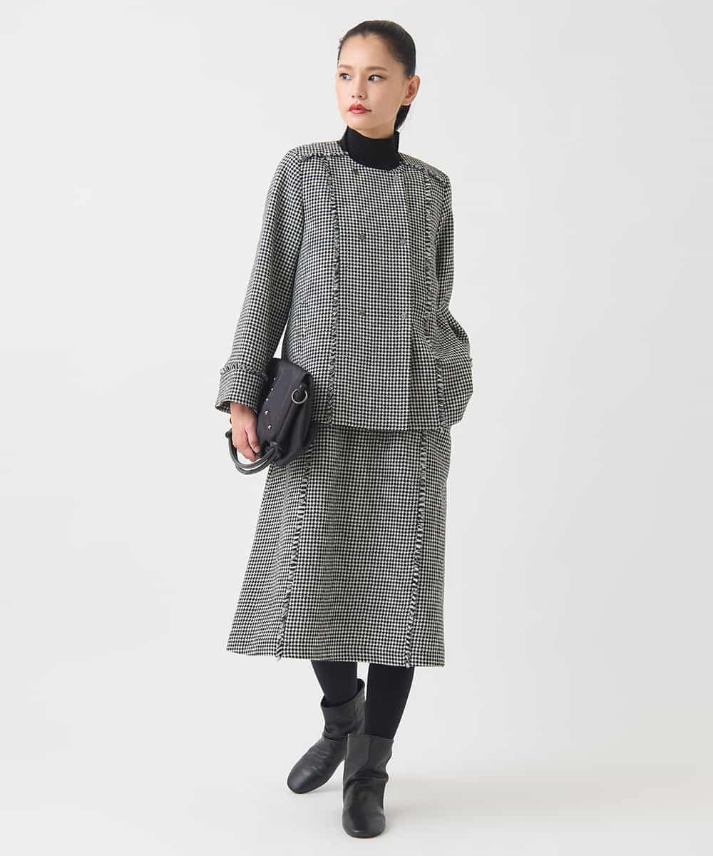 RBKAD10190 HIROKO BIS(ヒロコ ビス) 配色アクセントハイネックインナープルオーバー グリーン