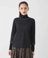RBKAD10190 HIROKO BIS(ヒロコ ビス) 配色アクセントハイネックインナープルオーバー ブラック