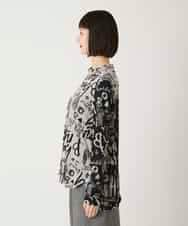 RBKAE33230 HIROKO BIS(ヒロコ ビス) アートロゴ総柄モックネックカットソー ライトグレー