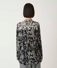 RBKAE33230 HIROKO BIS(ヒロコ ビス) アートロゴ総柄モックネックカットソー ライトグレー