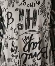 RBKAE33230 HIROKO BIS(ヒロコ ビス) アートロゴ総柄モックネックカットソー ライトグレー