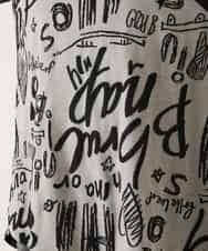 RBKAE33230 HIROKO BIS(ヒロコ ビス) アートロゴ総柄モックネックカットソー ライトグレー