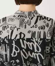 RBKAE33230 HIROKO BIS(ヒロコ ビス) アートロゴ総柄モックネックカットソー ライトグレー