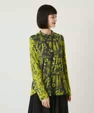 RBKAE33230 HIROKO BIS(ヒロコ ビス) アートロゴ総柄モックネックカットソー ライトグレー