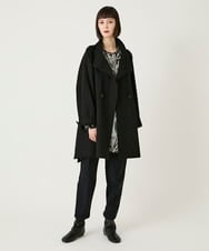 RBKAE34260 HIROKO BIS(ヒロコ ビス) アートロゴ総柄チュニックカットソー /洗える カーキ