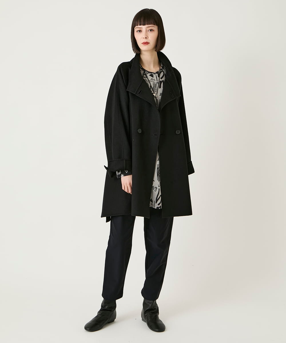 RBKAE34260 HIROKO BIS(ヒロコ ビス) アートロゴ総柄チュニックカットソー /洗える カーキ