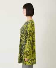 RBKAE34260 HIROKO BIS(ヒロコ ビス) アートロゴ総柄チュニックカットソー カーキ