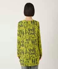 RBKAE34260 HIROKO BIS(ヒロコ ビス) アートロゴ総柄チュニックカットソー カーキ