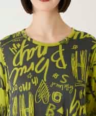 RBKAE34260 HIROKO BIS(ヒロコ ビス) アートロゴ総柄チュニックカットソー カーキ